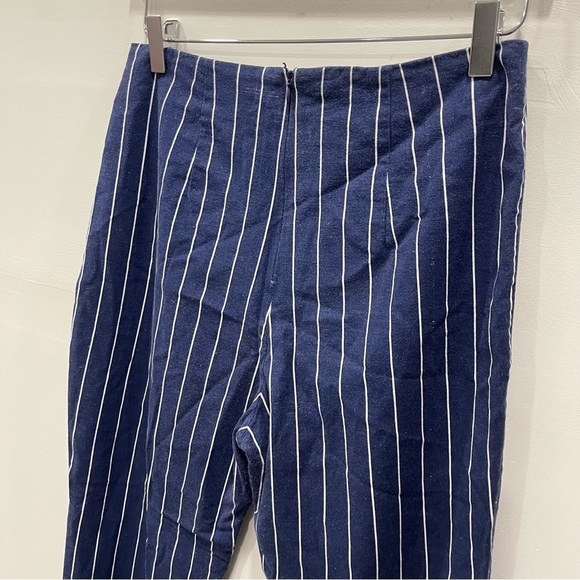 WAYF Pisa High Waist Navy Striped Crop Pants in Navy Medium - Picture 5 of 8